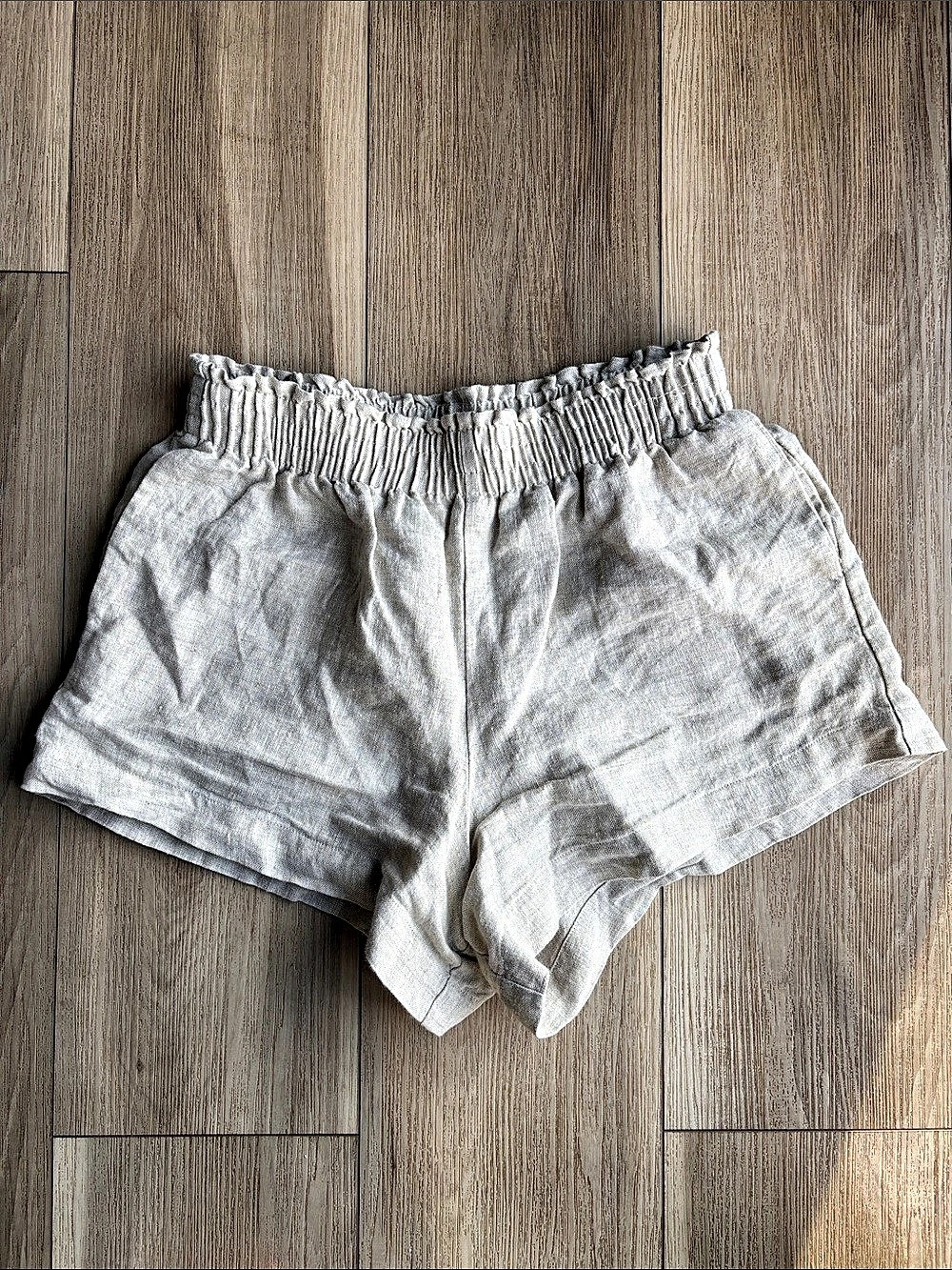 Reformation Mila Linen Short High Waist Gray XS
